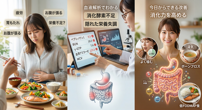 食べているのに疲れが取れない…それ、消化力低下タイプかもしれません