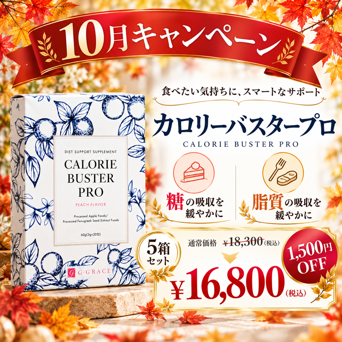 【10月限定キャンペーン】カロリーバスタープロ 5箱セット｜通常18,300円→16,800円・1,500円OFF